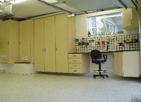 wall organizer and cabinets