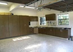 custom garage in windswept bronze finish