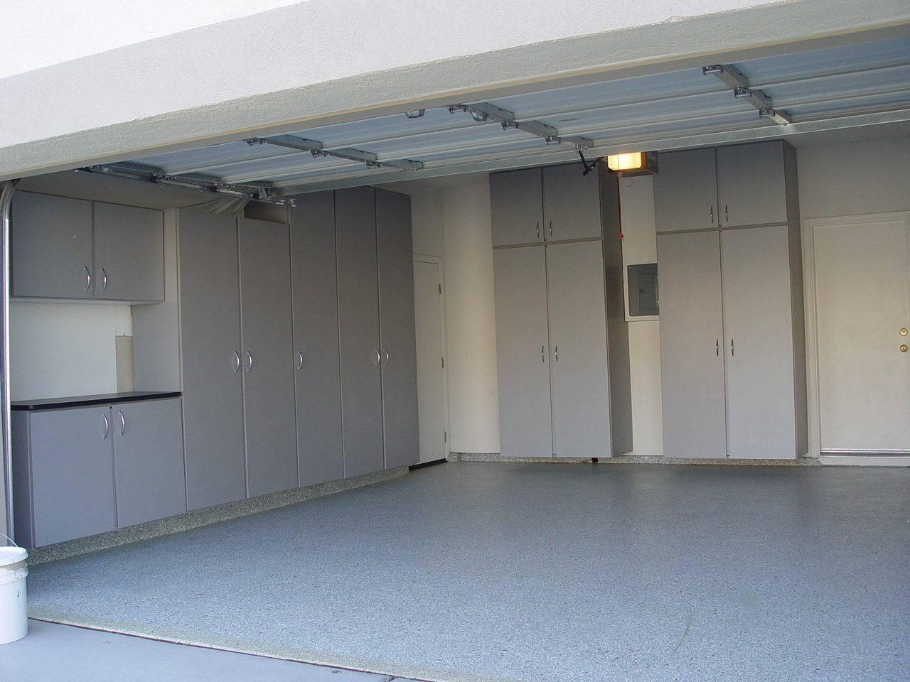 Silver Frost finish garage cabinets in Orinda