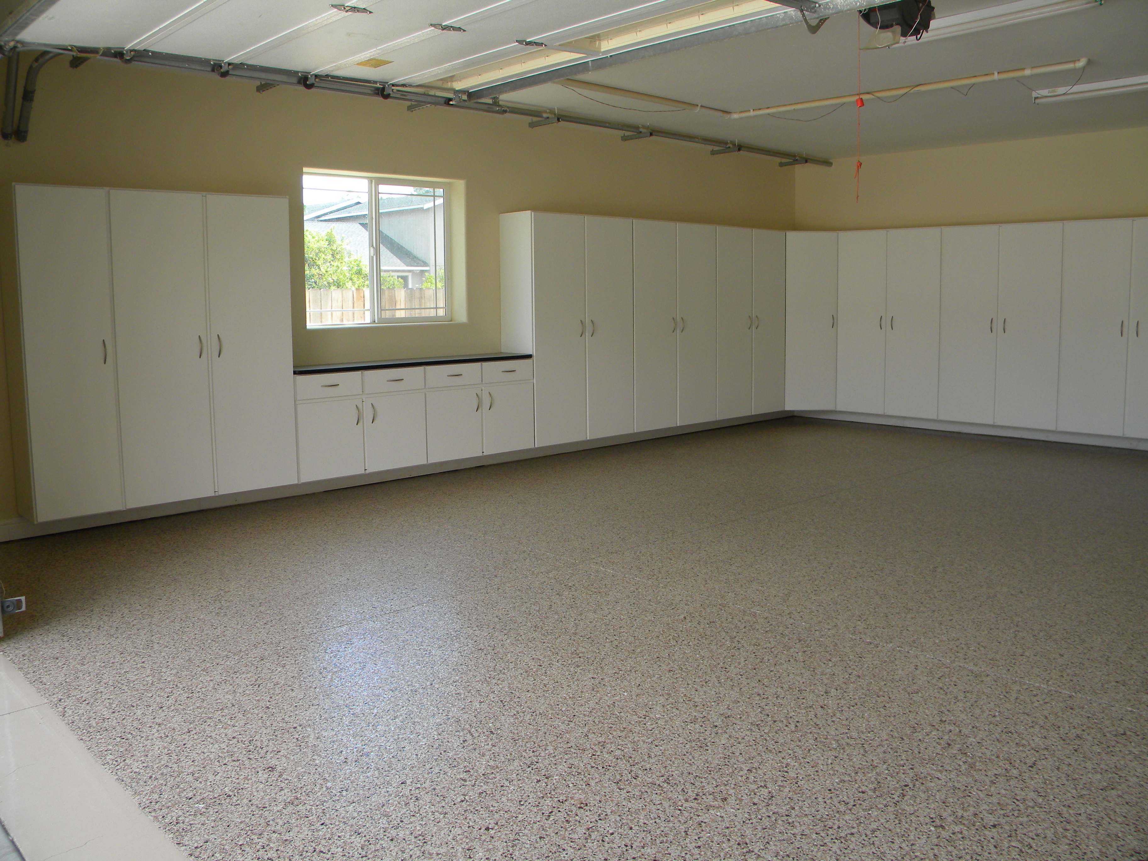 White-finish full garage cabinet makeover in Pleasanton